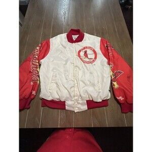 Vintage St. Louis Cardinals Chalkline Fanimation Jacket 1989 Size Large Satin
